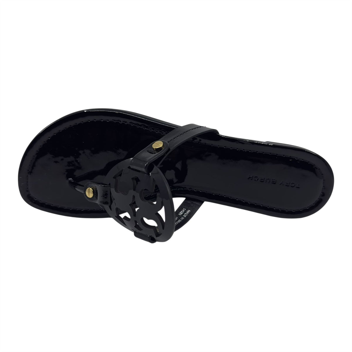 Tory Burch Miller Perfect Black Womens Sandal Patent Leather Thong