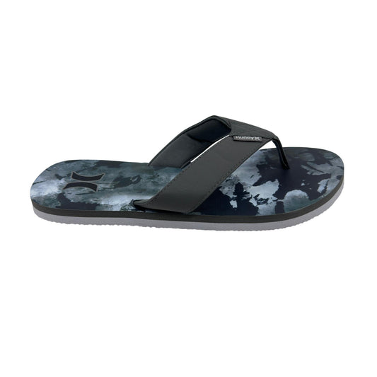 Hurley Logo Medium Gray Camo White Mens Sandal Pool Beach Flip Flop