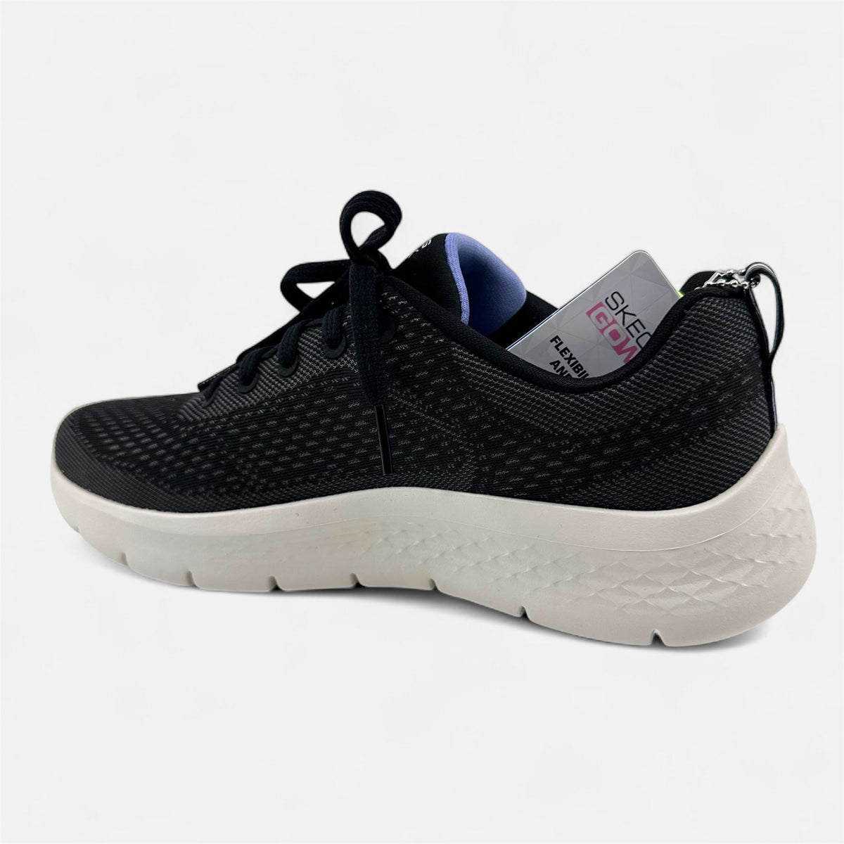 Skechers Go Walk Flex Kali Black Lavender Womens Athletic Ultra Go Sneaker