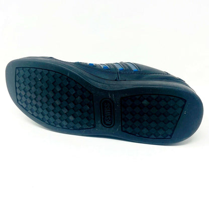 K-Swiss Mens Wallis Black Classic Blue Charcoal Leather Sneakers 01166016