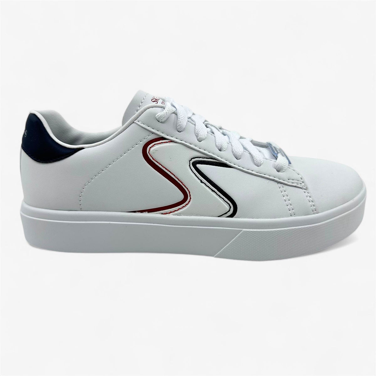 Skechers Eden LX Winning Team White Navy Red Womens Court Classics Sneaker