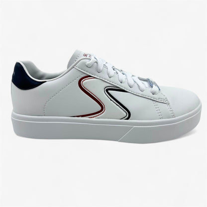 Skechers Eden LX Winning Team White Navy Red Womens Court Classics Sneaker