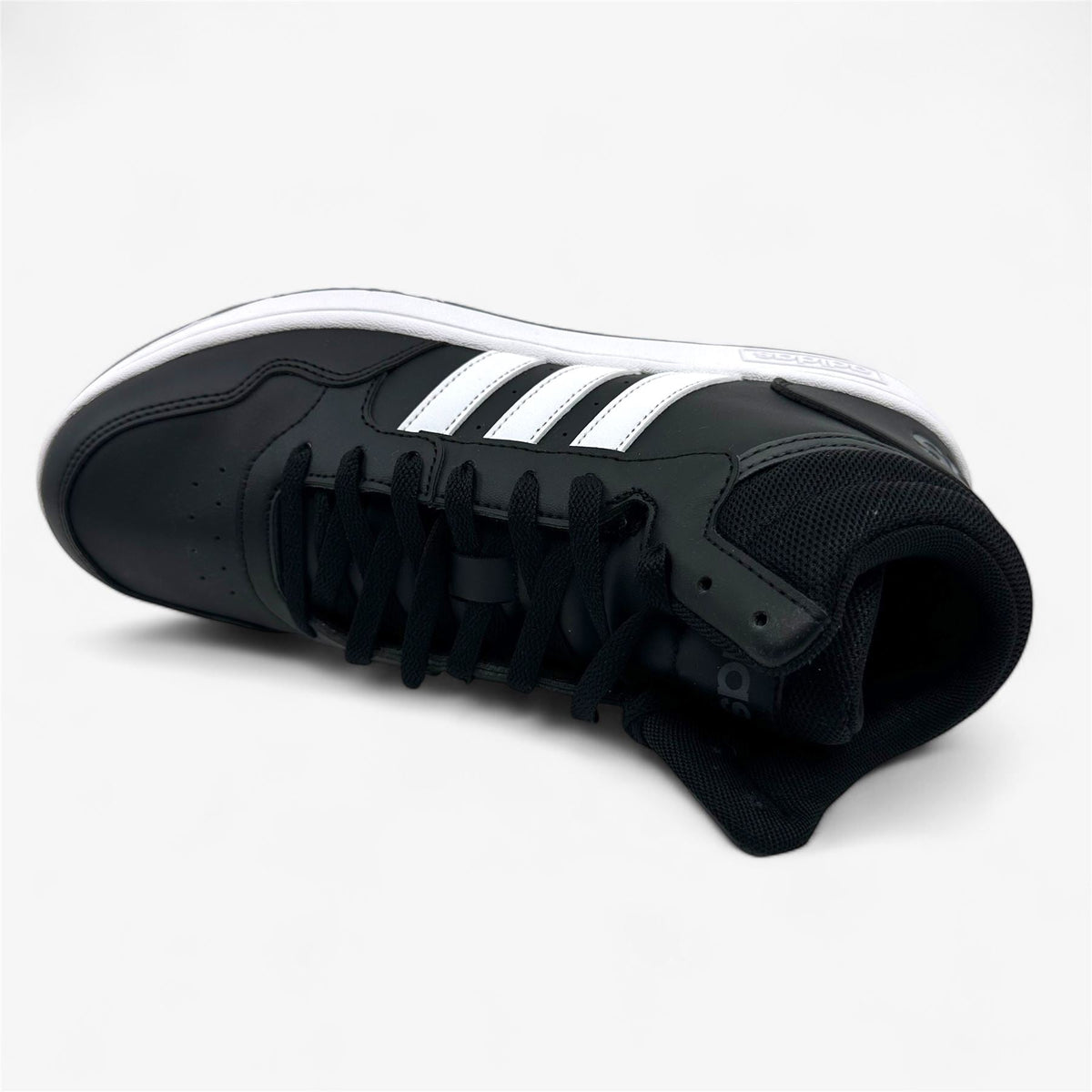 Adidas Hoops 3.0 Mid Black White Mens Athletic Sneaker