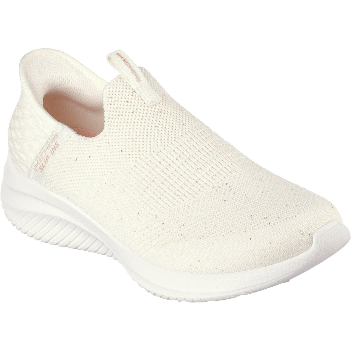 Women's Wide Fit Skechers 149594 Slip-ins Ultra Flex 3.0 Trainers -  Black/Rose Gold