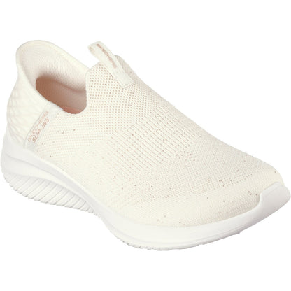 Women's Wide Fit Skechers 149594 Slip-ins Ultra Flex 3.0 Trainers -  Black/Rose Gold