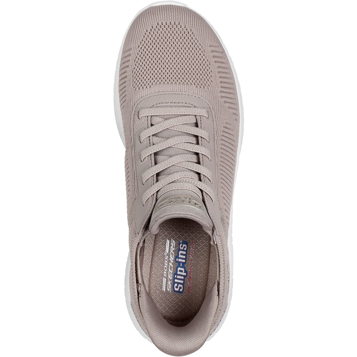 Women's Wide Fit Skechers Slip-ins 117497 Waves Bobs Sport Squad Trainers