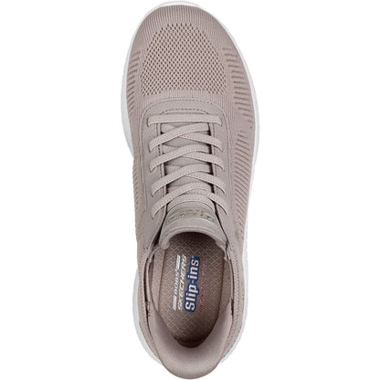 Women's Wide Fit Skechers Slip-ins 117497 Waves Bobs Sport Squad Trainers