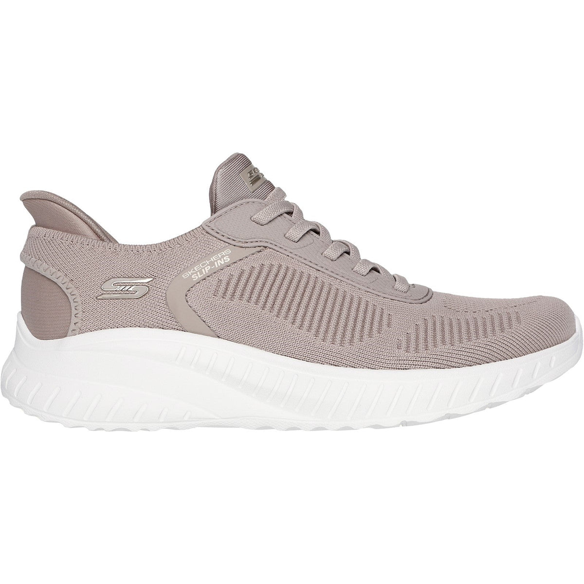 Women's Wide Fit Skechers Slip-ins 117497 Waves Bobs Sport Squad Trainers