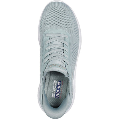 Women's Wide Fit Skechers Slip-ins 117497 Waves Bobs Sport Squad Trainers