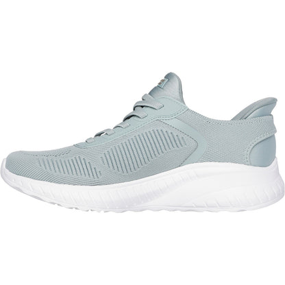 Women's Wide Fit Skechers Slip-ins 117497 Waves Bobs Sport Squad Trainers