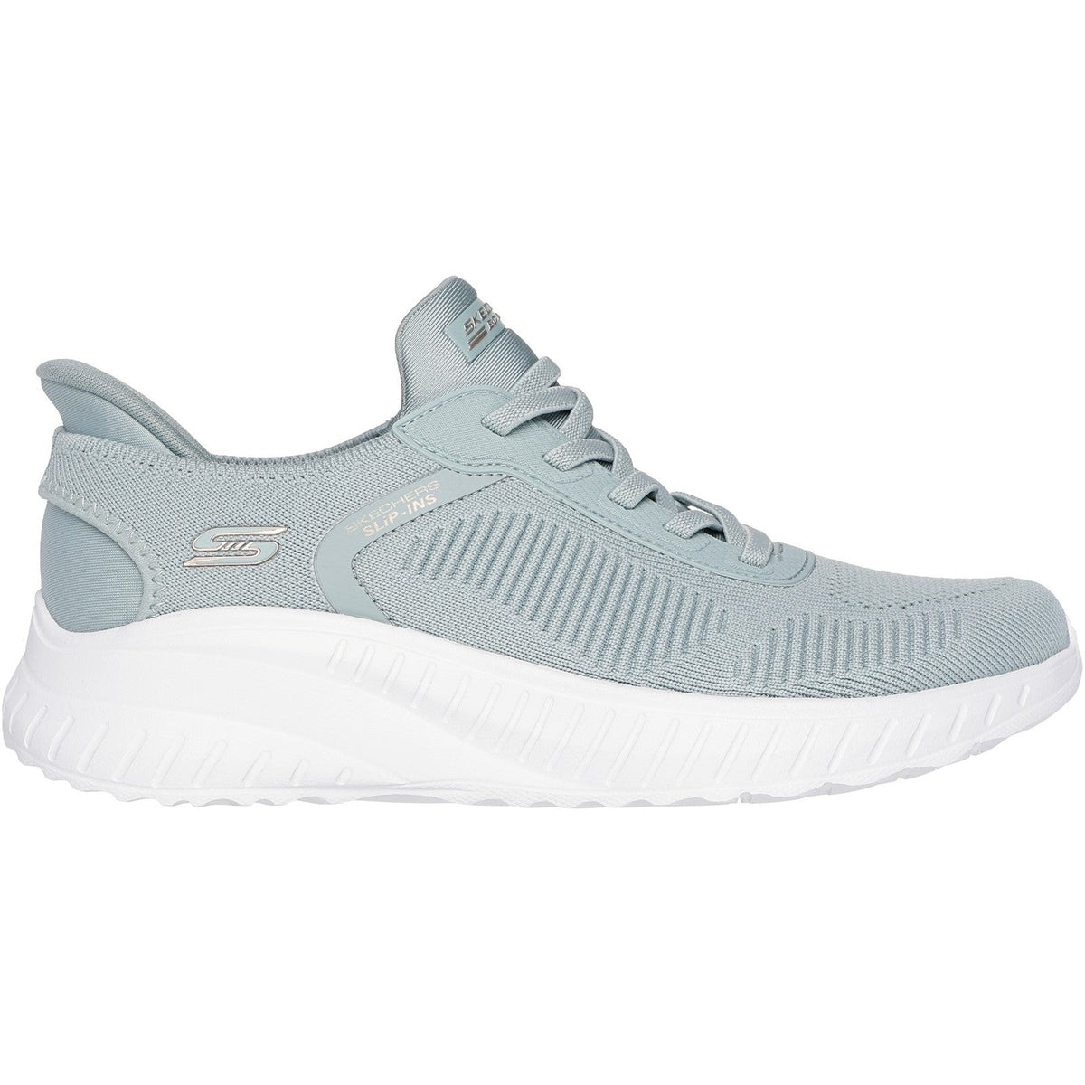 Women's Wide Fit Skechers Slip-ins 117497 Waves Bobs Sport Squad Trainers