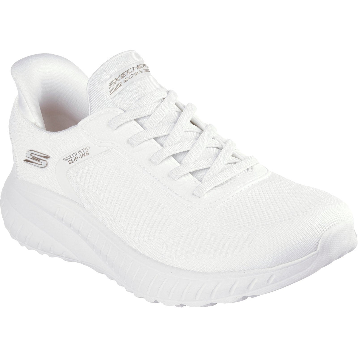 Women's Wide Fit Skechers Slip-ins 117497 Waves Bobs Sport Squad Trainers