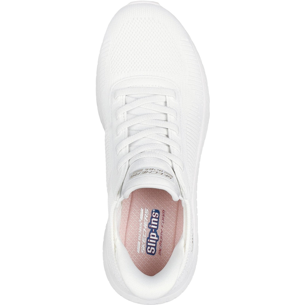 Women's Wide Fit Skechers Slip-ins 117497 Waves Bobs Sport Squad Trainers