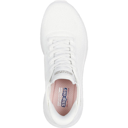 Women's Wide Fit Skechers Slip-ins 117497 Waves Bobs Sport Squad Trainers