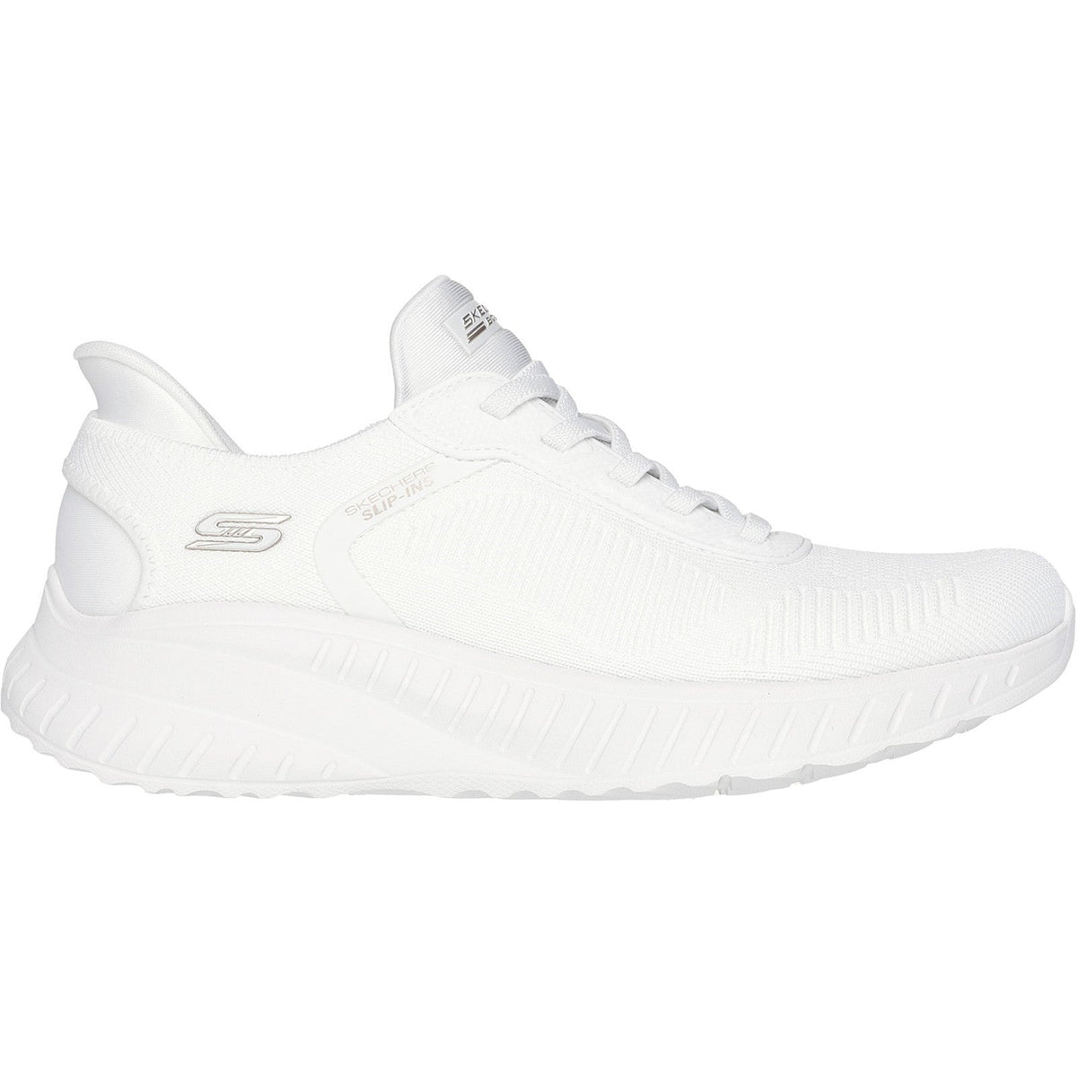 Women's Wide Fit Skechers Slip-ins 117497 Waves Bobs Sport Squad Trainers