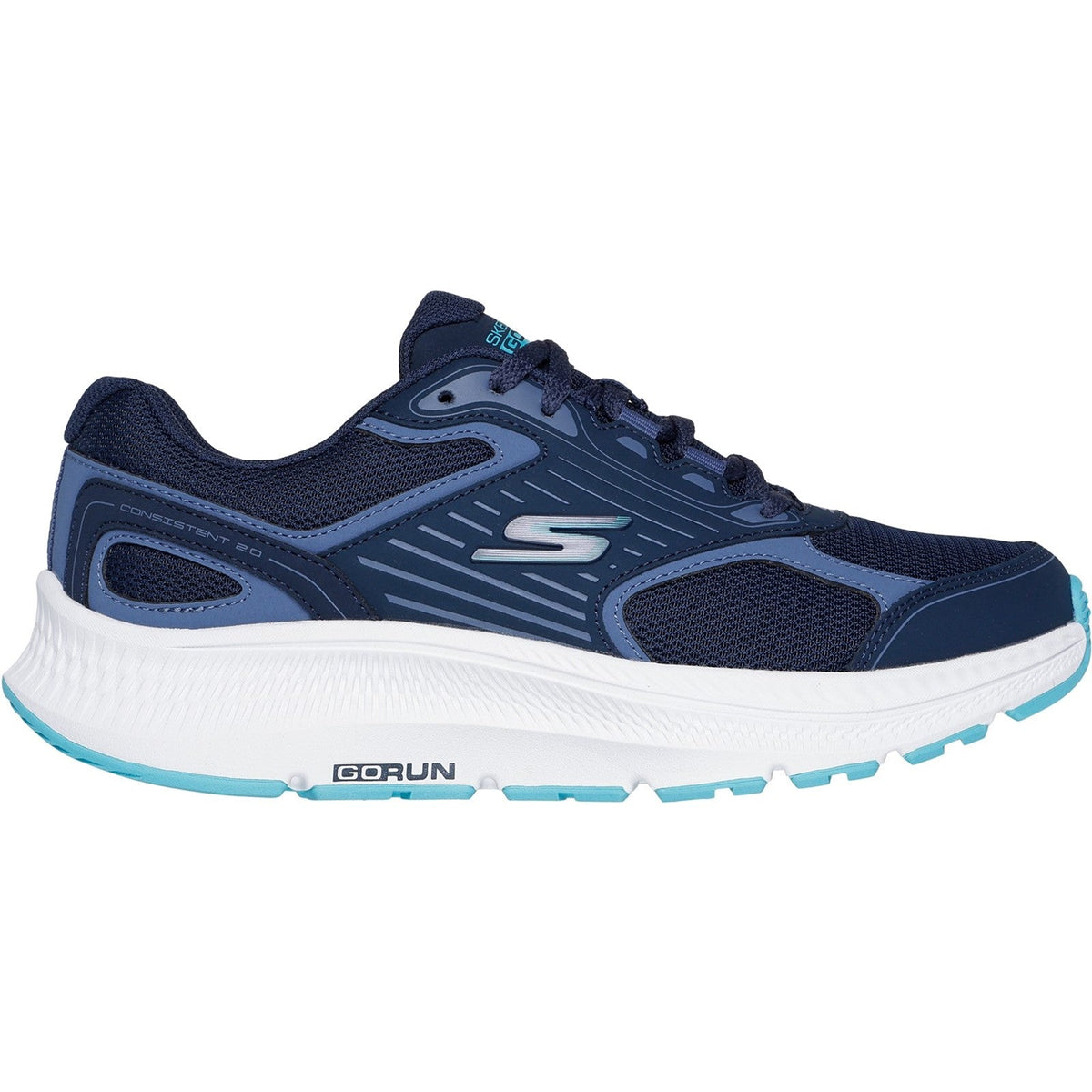 Women's Wide Fit Skechers 128606 Go Run Consistent 2.0 Advantage Trainers