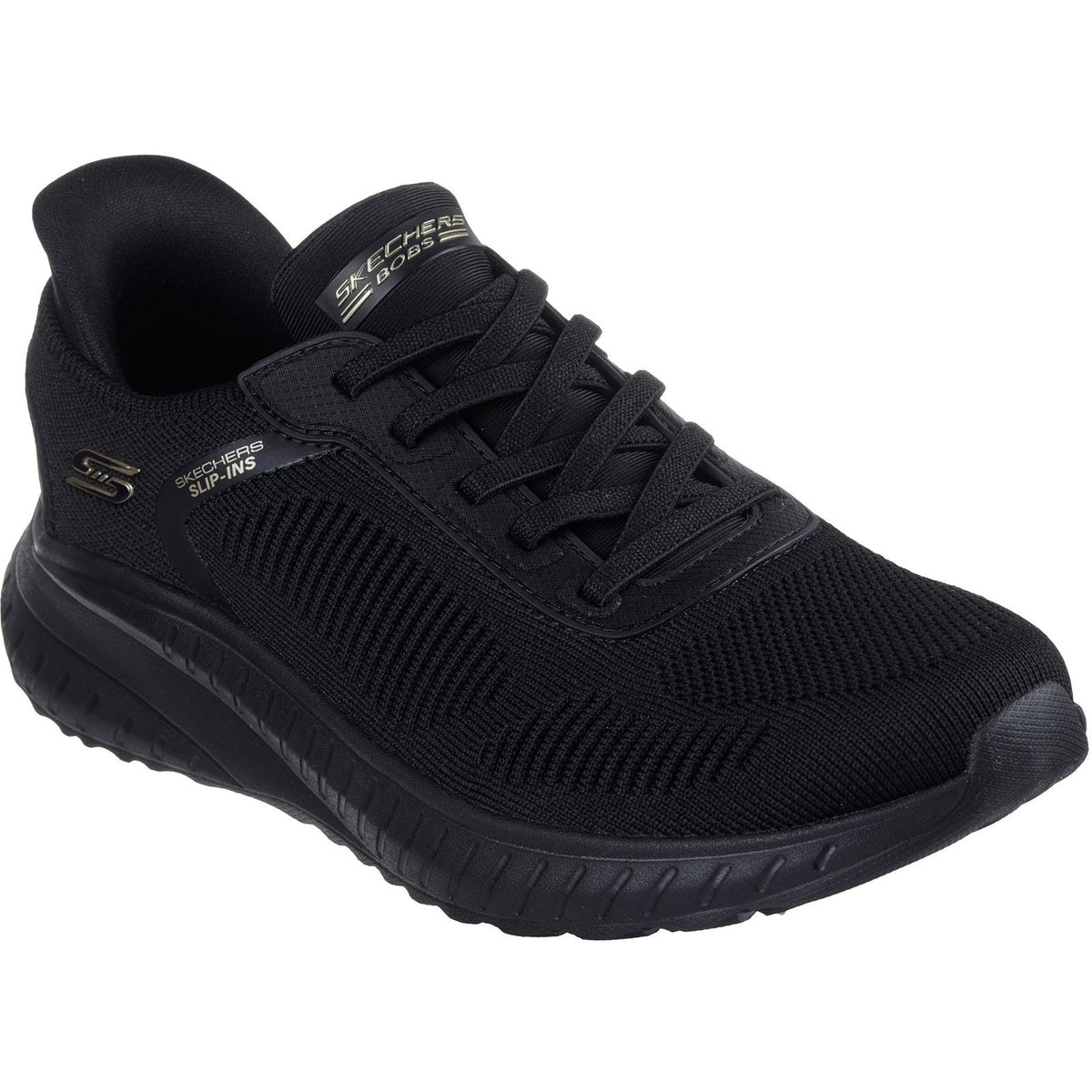 Women's Wide Fit Skechers Slip-ins 117497 Waves Bobs Sport Squad Trainers