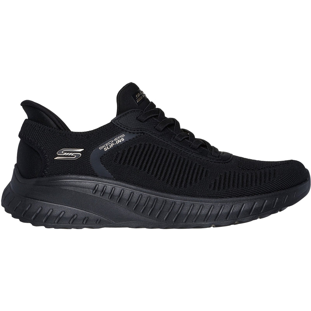 Women's Wide Fit Skechers Slip-ins 117497 Waves Bobs Sport Squad Trainers
