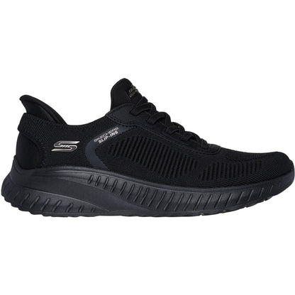 Women's Wide Fit Skechers Slip-ins 117497 Waves Bobs Sport Squad Trainers