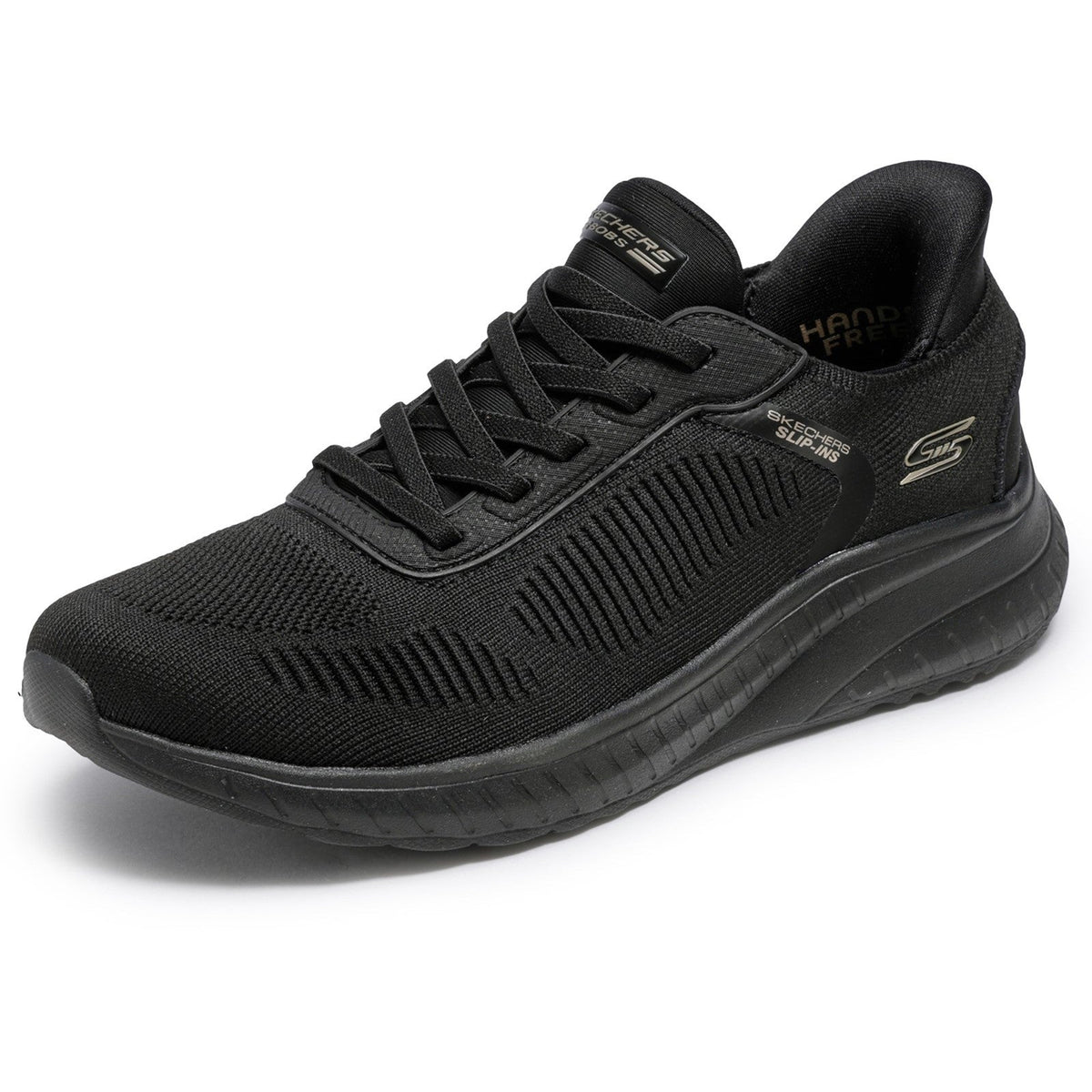 Women's Wide Fit Skechers Slip-ins 117497 Waves Bobs Sport Squad Trainers