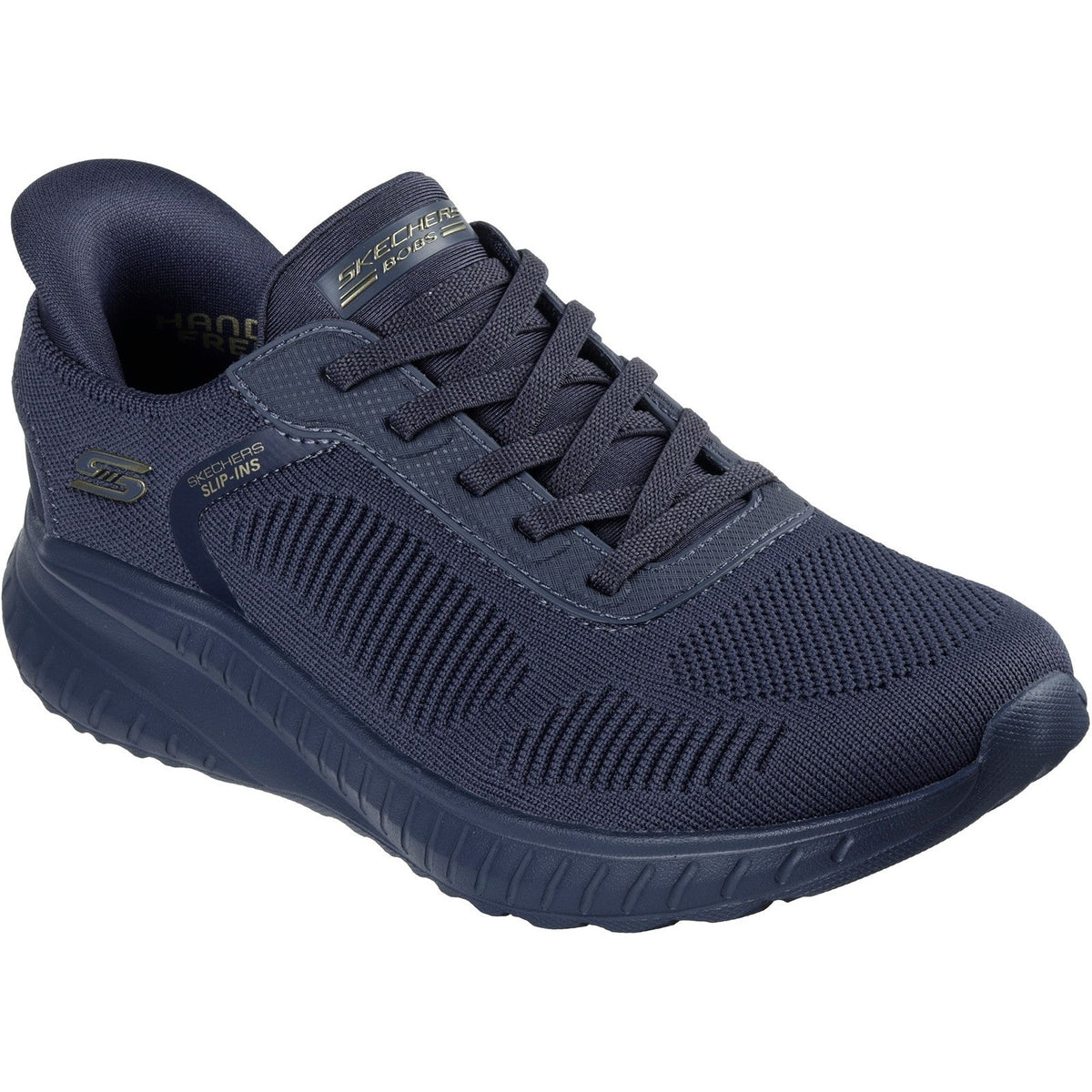 Women's Wide Fit Skechers Slip-ins 117497 Waves Bobs Sport Squad Trainers