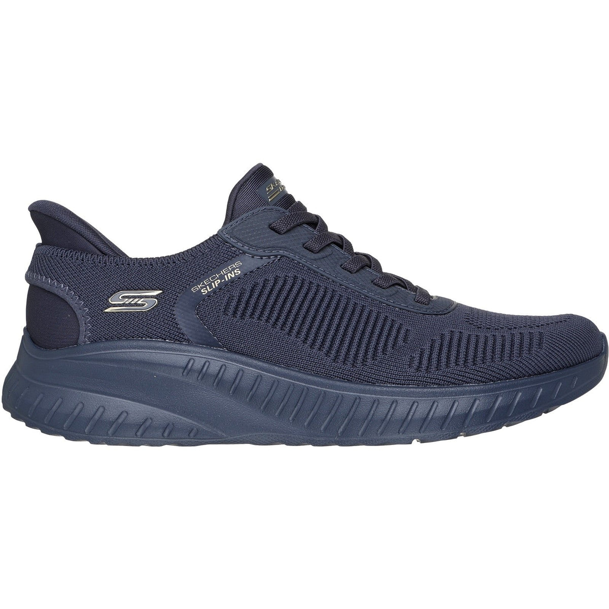 Women's Wide Fit Skechers Slip-ins 117497 Waves Bobs Sport Squad Trainers