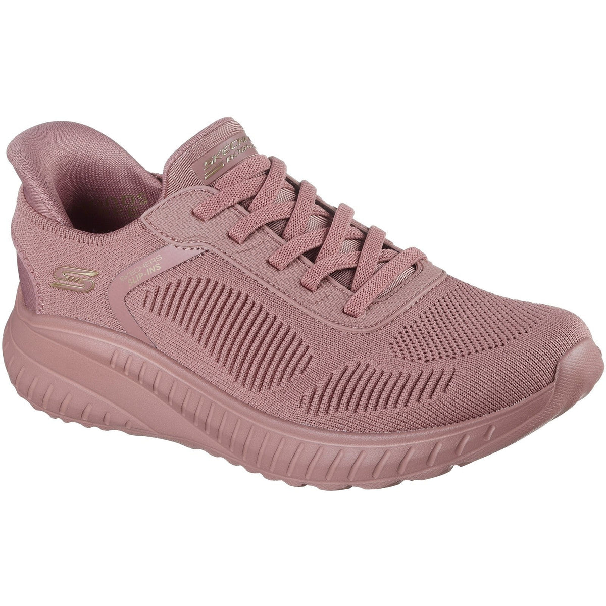 Women's Wide Fit Skechers Slip-ins 117497 Waves Bobs Sport Squad Trainers