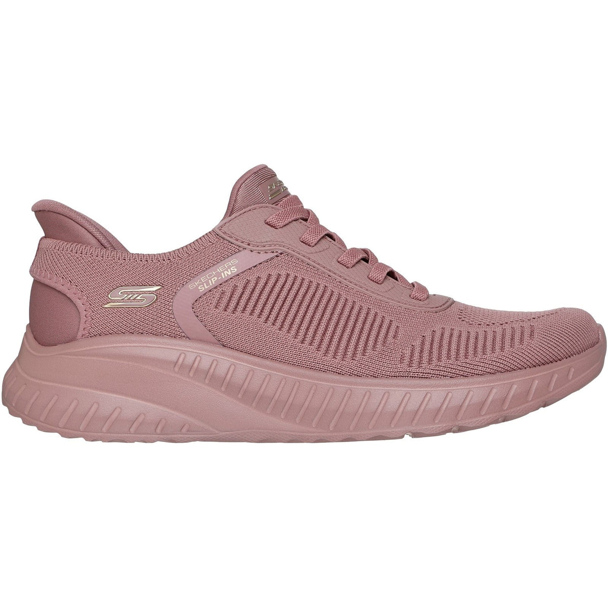 Women's Wide Fit Skechers Slip-ins 117497 Waves Bobs Sport Squad Trainers