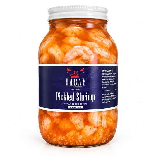 Ready to Eat Pickled Shrimp, Marinated Wild Shrimp, Tangy Spicy Flavor Seafood Snack for Picnic, Bar and Dinner